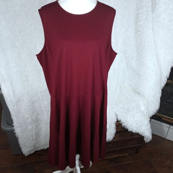 LAND'S END BURGUNDY DRESS SZ.24W EUC - Picture 7 of 9
